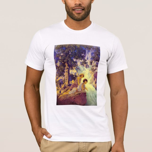 T-shirt T-Shirt: Waterfall - por Maxfield Parrish (Frente)