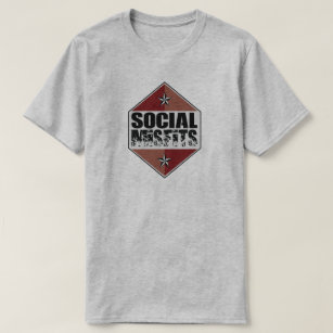 T-shirt T social do logotipo dos desajustes da equipe