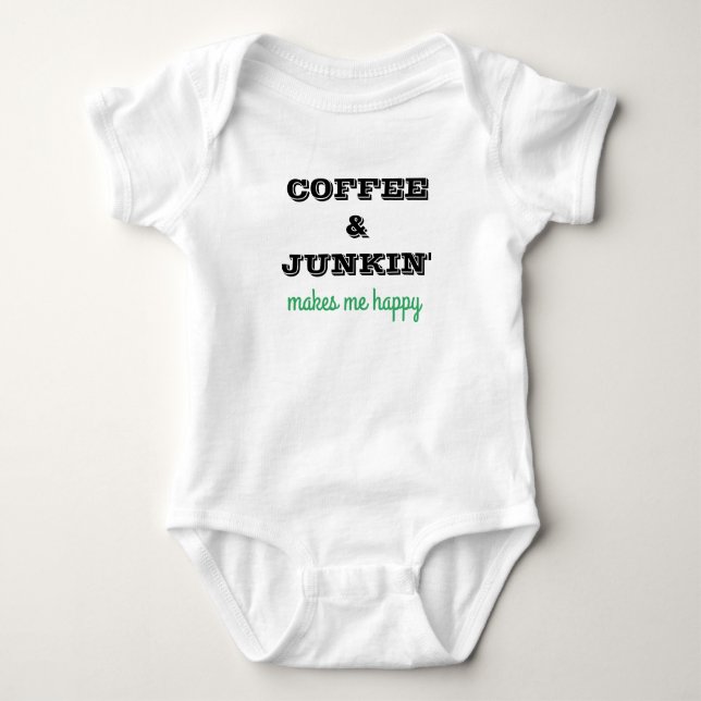 T-shirt T-thirt bonito com café & dizer de Junkin (Frente)
