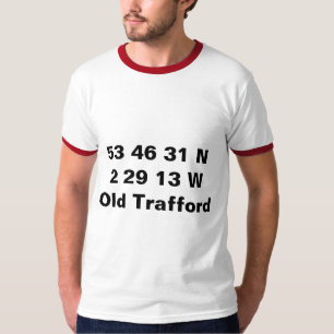 T-shirt T velho das coordenadas de Trafford - de