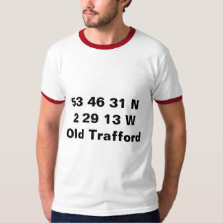T-shirt T velho das coordenadas de Trafford - de