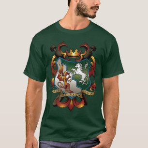 T-shirt T verde da brasão