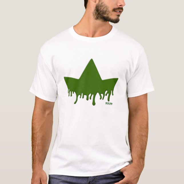 T-shirt T verde da coroa do exército (Frente)