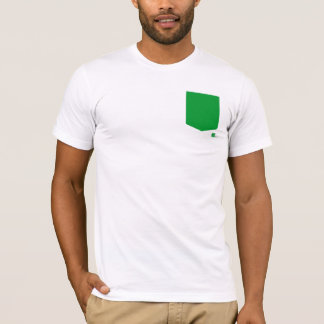 T-shirt T verde do bolso