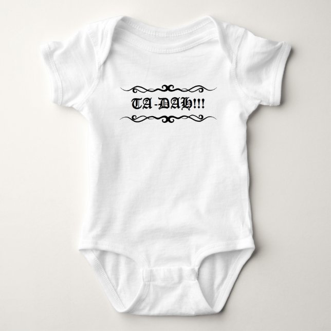 T-shirt TA-DAH!!! - Parte superior do estilo do raglan das (Frente)