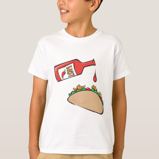 T-shirt taco com molho picante (Frente)