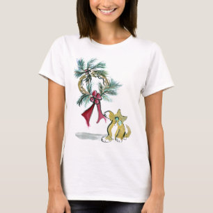 T-shirt Tag da grinalda pelo gatinho