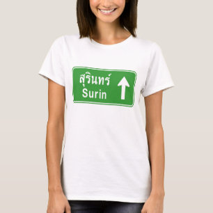 T-shirt ⚠ tailandês do sinal de tráfego da estrada do