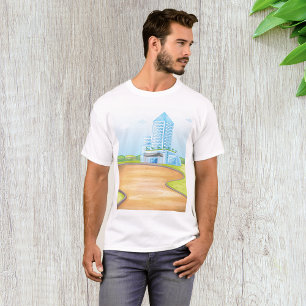 T-Shirt Tall Blue Building Mens