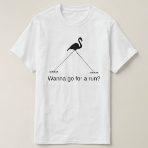 T-shirt Tall Flamingo: Quer ir correr?