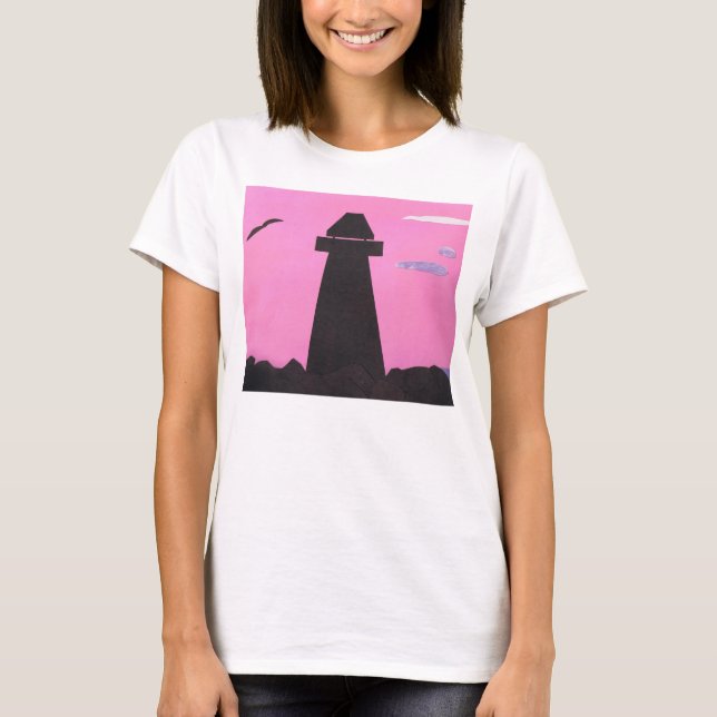 T-shirt Tanque superior com cena de farol (Frente)