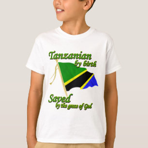 T-shirt Tanzaniano pelo nascimento salvar pela graça de