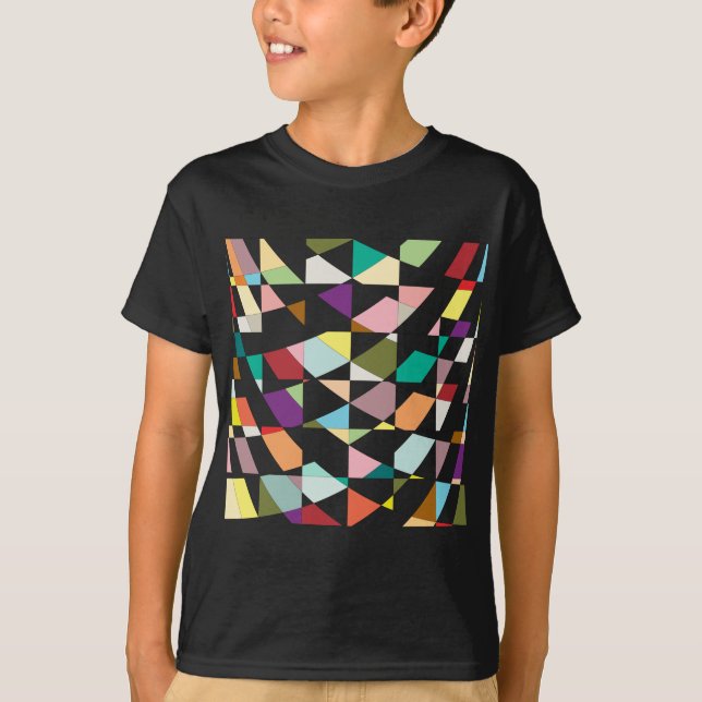 T-shirt Tapeçaria com abstrato de cores (Frente)