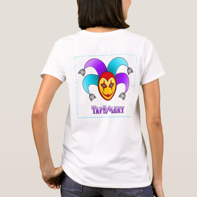 T-shirt TapFoolery - roxa numa caixa branca (Verso)