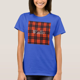 T-shirt Tartan do Scottish da xadrez do clã de Wallis