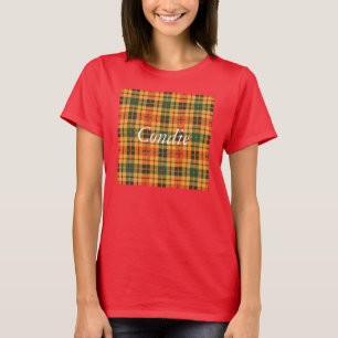 T-shirt Tartan escocês do kilt da xadrez do clã de Condi