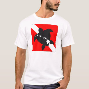 T-shirt Tartaruga da bandeira do mergulho