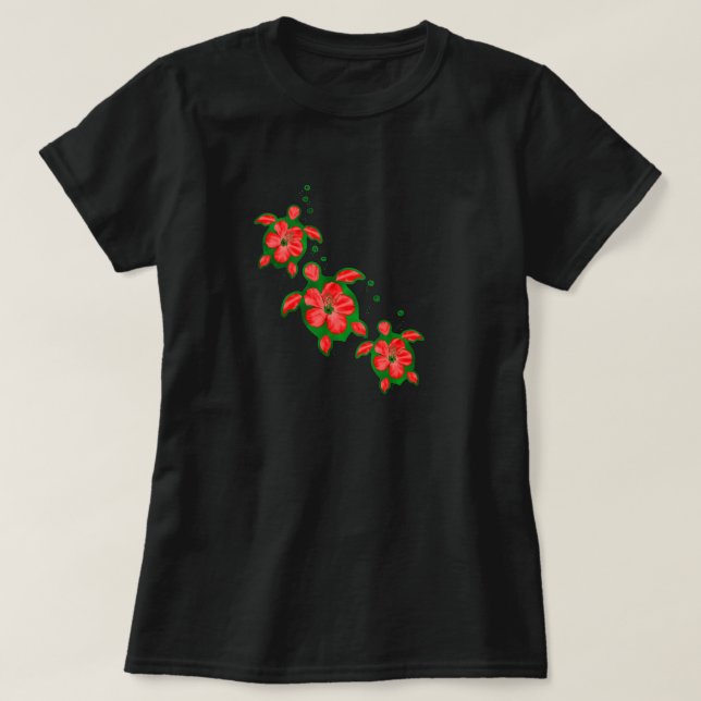 T-shirt Tartarugas de Honu do Natal (Frente do Design)