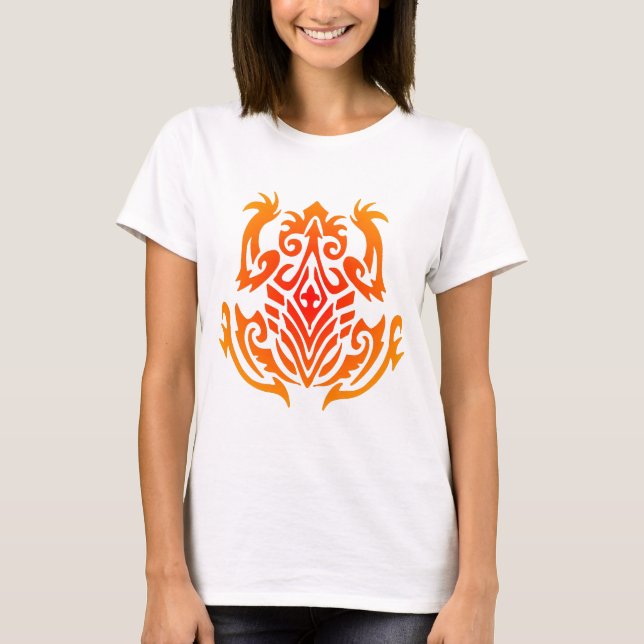 T-shirt Tatuagem tribal selvagem do sapo (Frente)