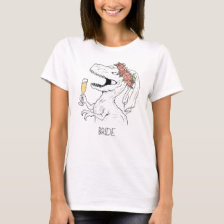 T-shirt Tea de Coroa de Flores Dinossauros