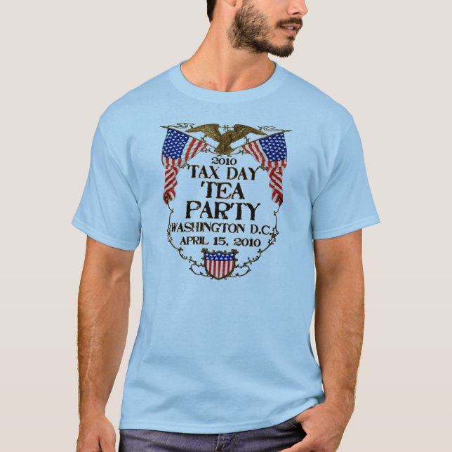 T-shirt Tea party do dia de 2010 impostos (Frente)
