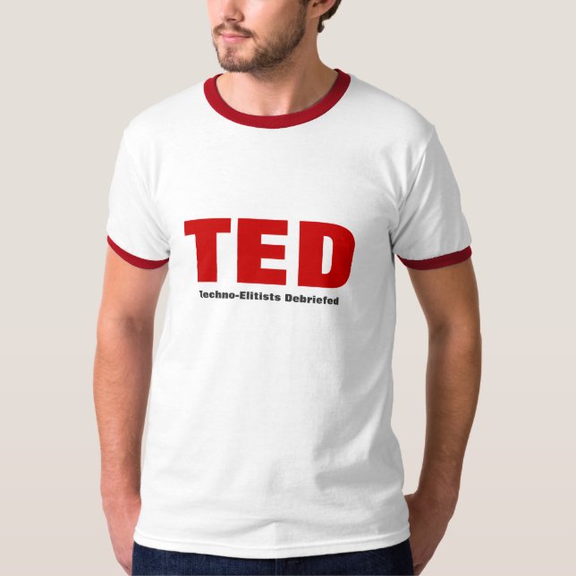 T-shirt Techno-Elitistas de TED Debriefed (Frente)