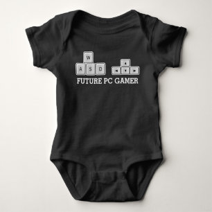 T-shirt Teclado futuro do bebê WASD do Gamer do PC