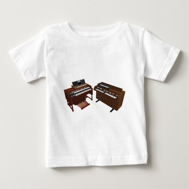 T-shirt Teclados Vintage: Modelo 3D: (Frente)