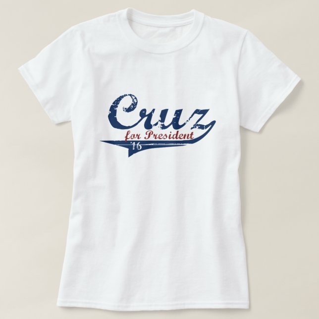 T-shirt Ted Cruz Presidente 2016 Swash (Frente do Design)