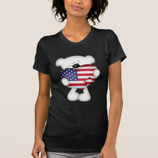 T-shirt Teddy Bear e Big USA Flag Heart