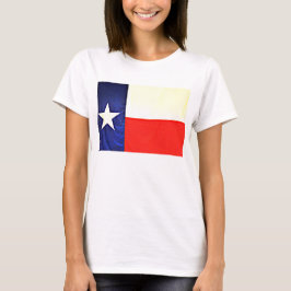 T-shirt Tee Básico de Bandeira do Texas feminino