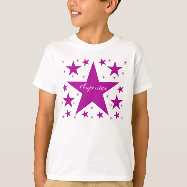 T-shirt Tee da Garota Estrelada, Roxo (Frente)