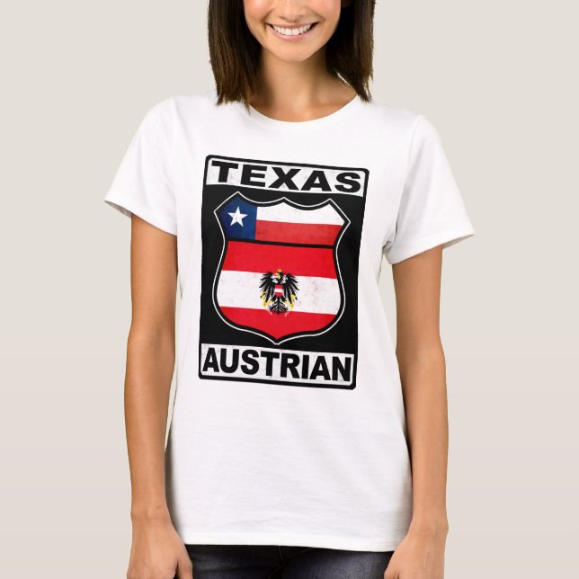 T-shirt Tee das Mulheres Austríacas do Texas (Frente)