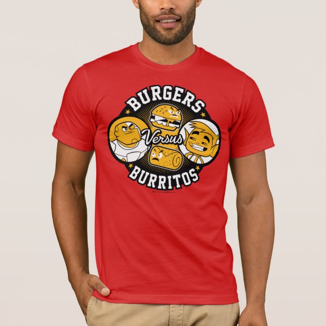 T-shirt Teen Titans Go! | Burgers Versus Burritos (Frente)