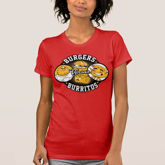 T-shirt Teen Titans Go! | Burgers Versus Burritos (Frente)