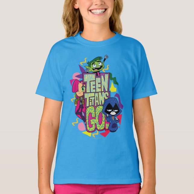 T-shirt Teen Titans Go! | Logotipo Impresso "Raparigas" (Frente)