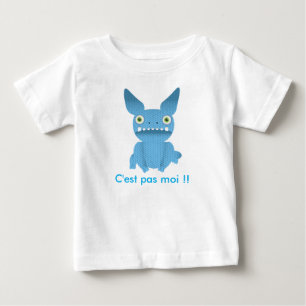T-shirt teeshirt criança monstro azul