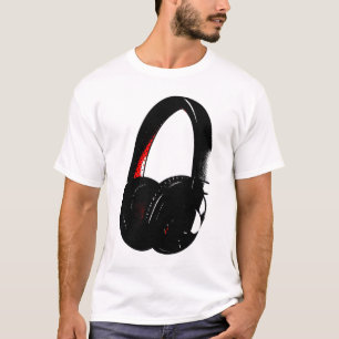 T-shirt Telefone de Cabeça de Pop de Fone de Ouvido