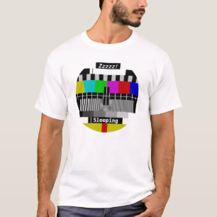 T-shirt Televisão - suporte da tevê pelo cartão do test