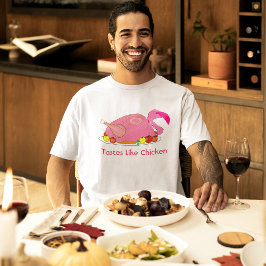 T-shirt Tem Gosto de Frango Funny Flamingo
