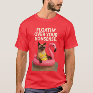 T-shirt tema praia para amantes de gatos siameses