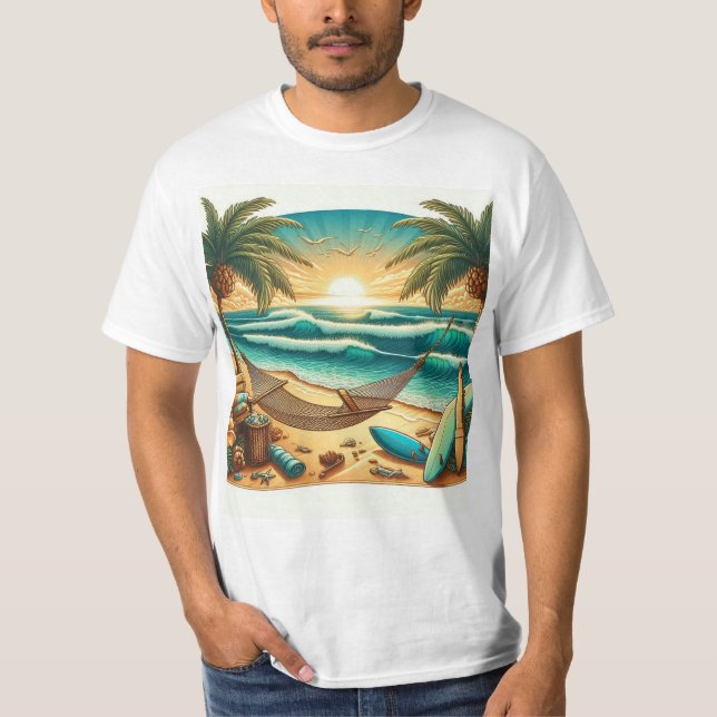 t-shirt temática de praia (Frente)