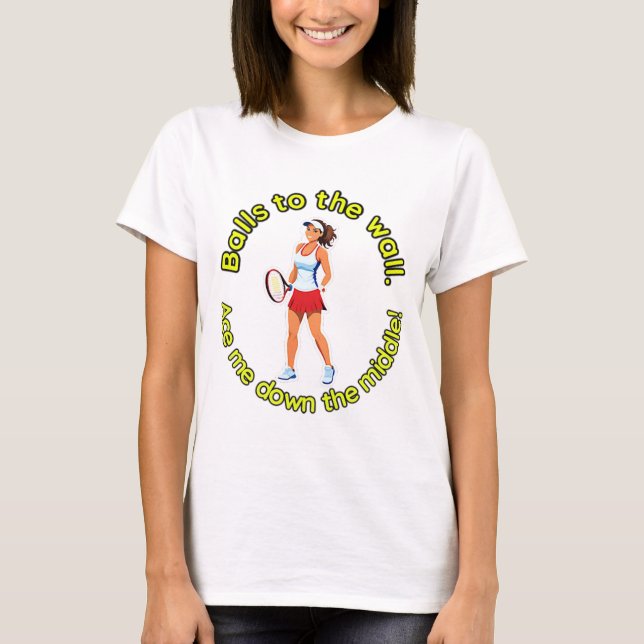 T-shirt temática tênis com trocadilhos engraçados. (Frente)