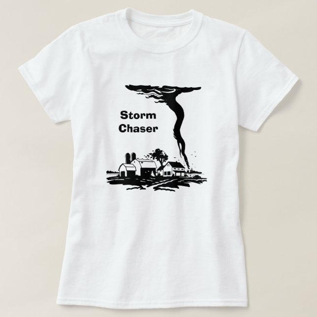 T-shirt Tempestade Chaser Tornado Twister Meteorologia Cli (Frente do Design)