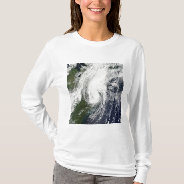 T-shirt Tempestade tropical Hanna sobre a costa leste 2 (Frente)