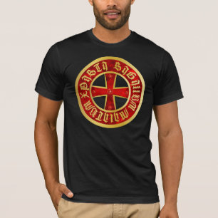 T-shirt Templário cruz alpargata beidseitig imprimido