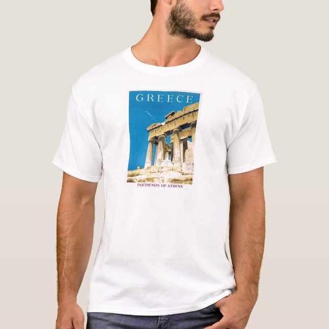 T-shirt Templo de Partenon da Grécia de Atenas viagens vin (Frente)
