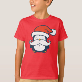 T-shirt Tendência do bigode do pinguim do Natal