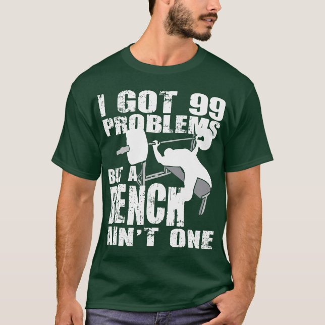 T-shirt Tenho 99 problemas, mas um banco não é um. (Frente)