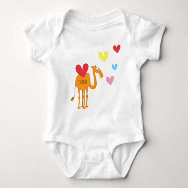 T-shirt Terno bonito do bebê com camelo (Frente)